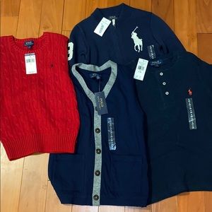 NWT BOYS RL POLO LOT of 4 Items size 7/8